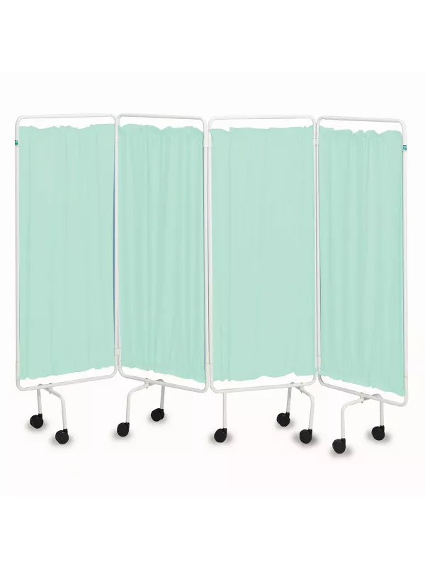 St. Johns Ambulance Mobile Folding Screen With Green Curtains